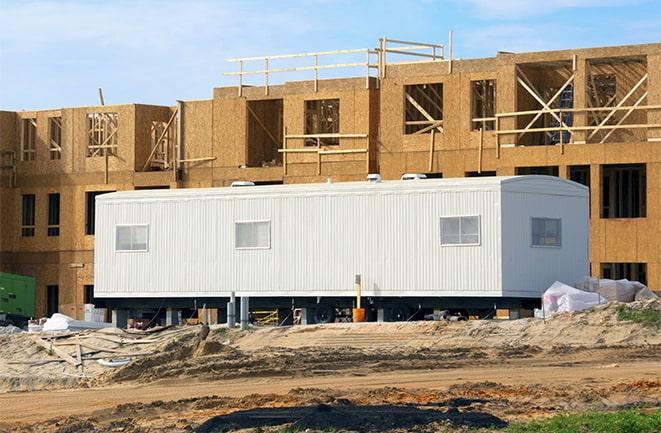 construction office trailers for rent at a building site in Delta